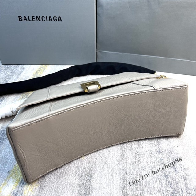 Balenciaga專櫃爆款鱷魚紋女士皮包 巴黎世家2022鏈條包Downtown S號單肩包 款號:8509 fyj1253